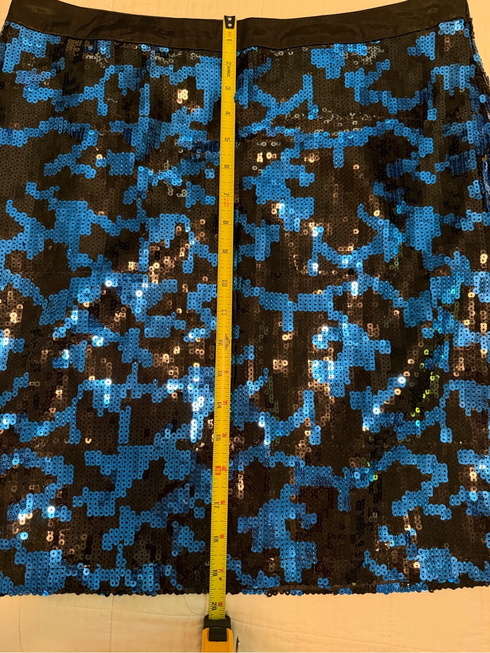 BCBG Blue and Black Sequin Mini Skirt - Picture 5 of 10